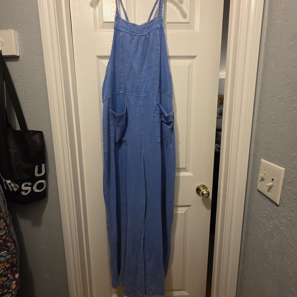 Blue Strappy Jumpsuit
